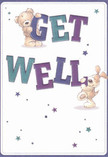 This vibrant get well card captures the buoyant optimism characteristic of West Byfleet's friendly community. Two irresistible figures-a teddy bear whose arms seem to reach out for a hug, and an expressive puppy bursting with playful delight-dance across the page, supporting a cascade of large, multicolored 'Get Well' letters. Rich indigos, lively teals, and fresh cream hues interplay throughout the card, each color thoughtfully chosen to lift the spirits and offer gentle cheer, much like the blooming arrangements delivered daily by local West Byfleet florists. Twinkling stars in sapphire and amethyst, scattered as if caught in a gentle breeze over Sheerwater Common, bring whimsical flourishes of hope. The detail in the bear and puppy's illustrated fur makes you long to run your fingers through their softness, recalling the touch of freshly opened petals. Every aspect of the design carries emotional lightness and genuine warmth, making it perfect for sending both comfort and kindness to a friend or loved one in need of recovery-whether they're resting in the heart of West Byfleet or convalescing closer to Pyrford. Beautifully echoing the nurturing care behind every local flower delivery, this card feels like a visual embrace that both soothes and uplifts.